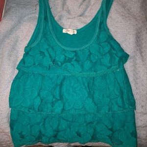 Teal layered tank top